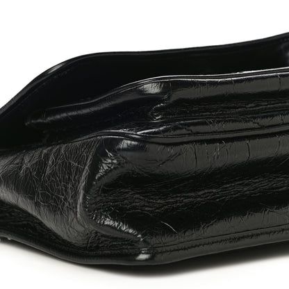 Saint Laurent Crinkled Calfskin Matelasse Monogram Medium Niki Chain Satchel Black 9 of 13