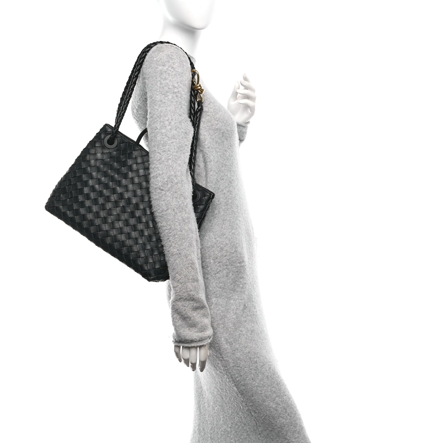 Bottega Veneta Nappa Intrecciato Medium Andiamo Shoulder Bag Black 2 of 9