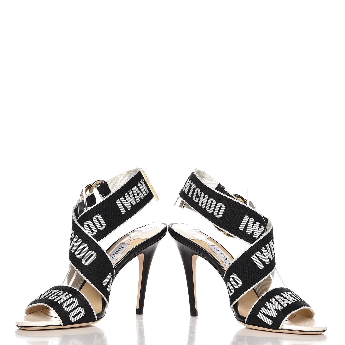 Nappa Nylon Bailey Logo Tape Sandals 36 Black Chalk