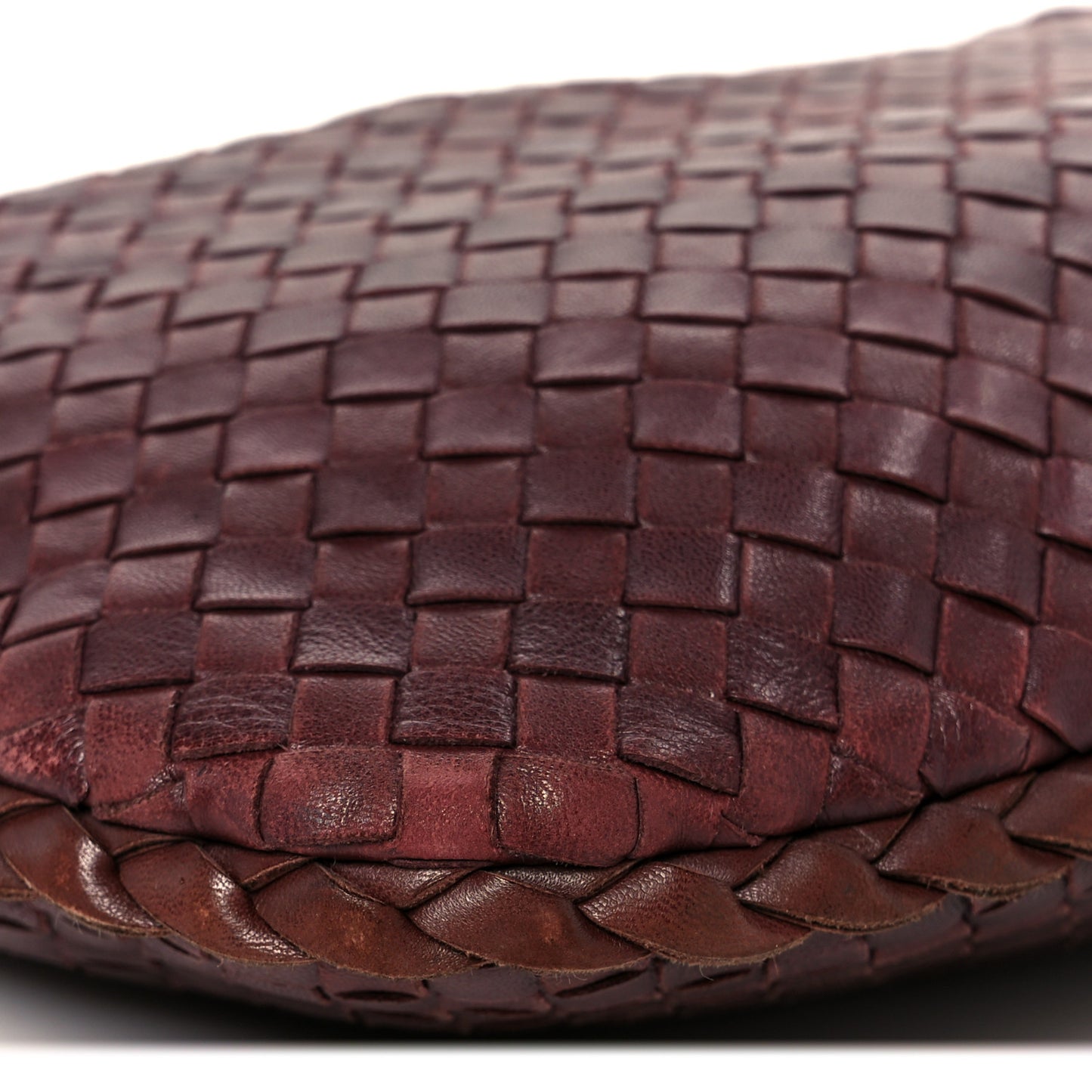 Nappa Intrecciato Medium Veneta Hobo Dark Red