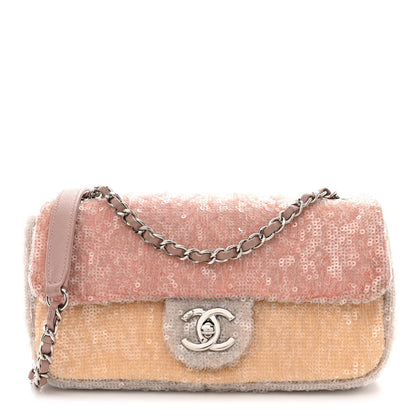 Chanel Sequin Mini Waterfall Flap Pink Blue Yellow 1 of 12