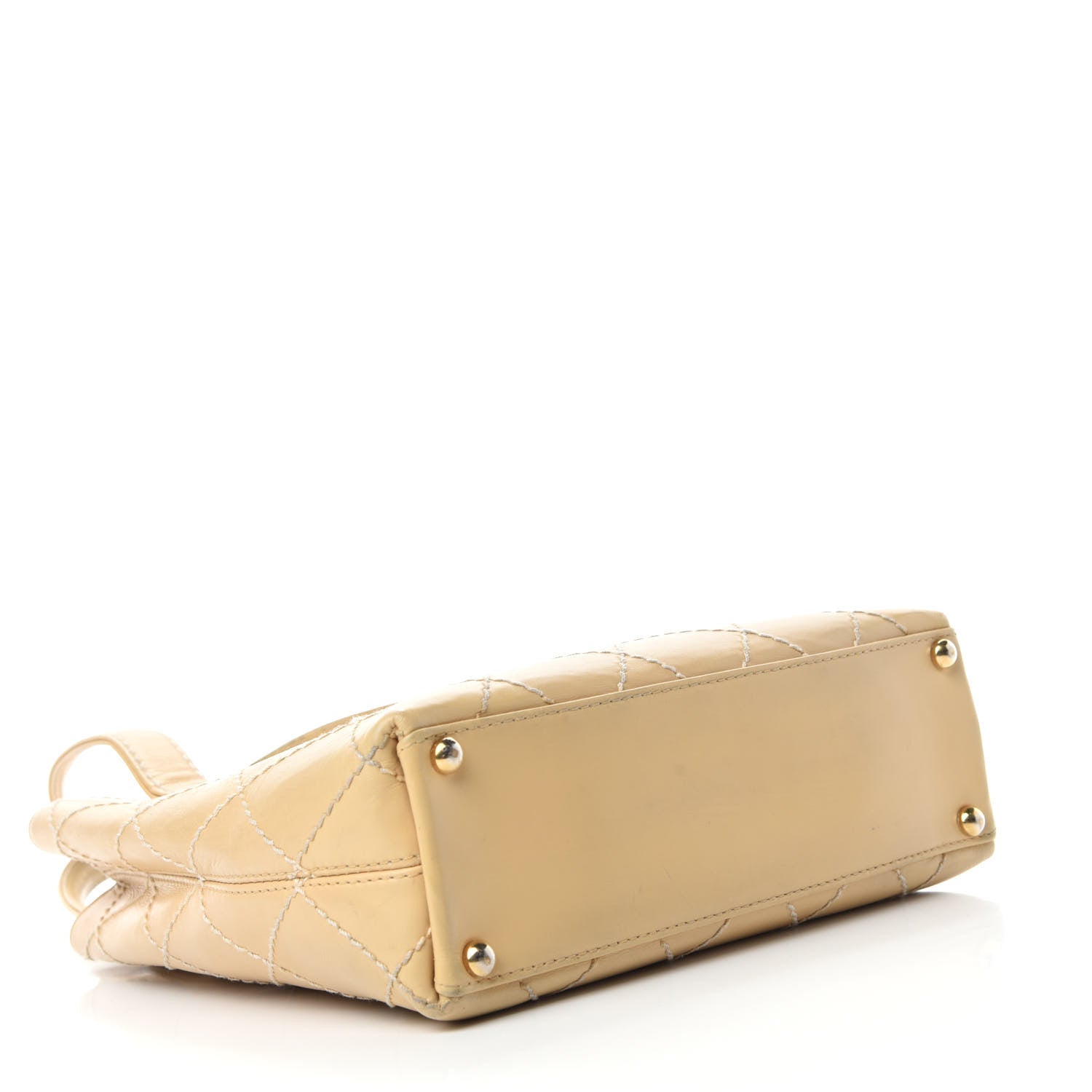 Chanel Calfskin Wild Stitch Tote Beige 4 of 13