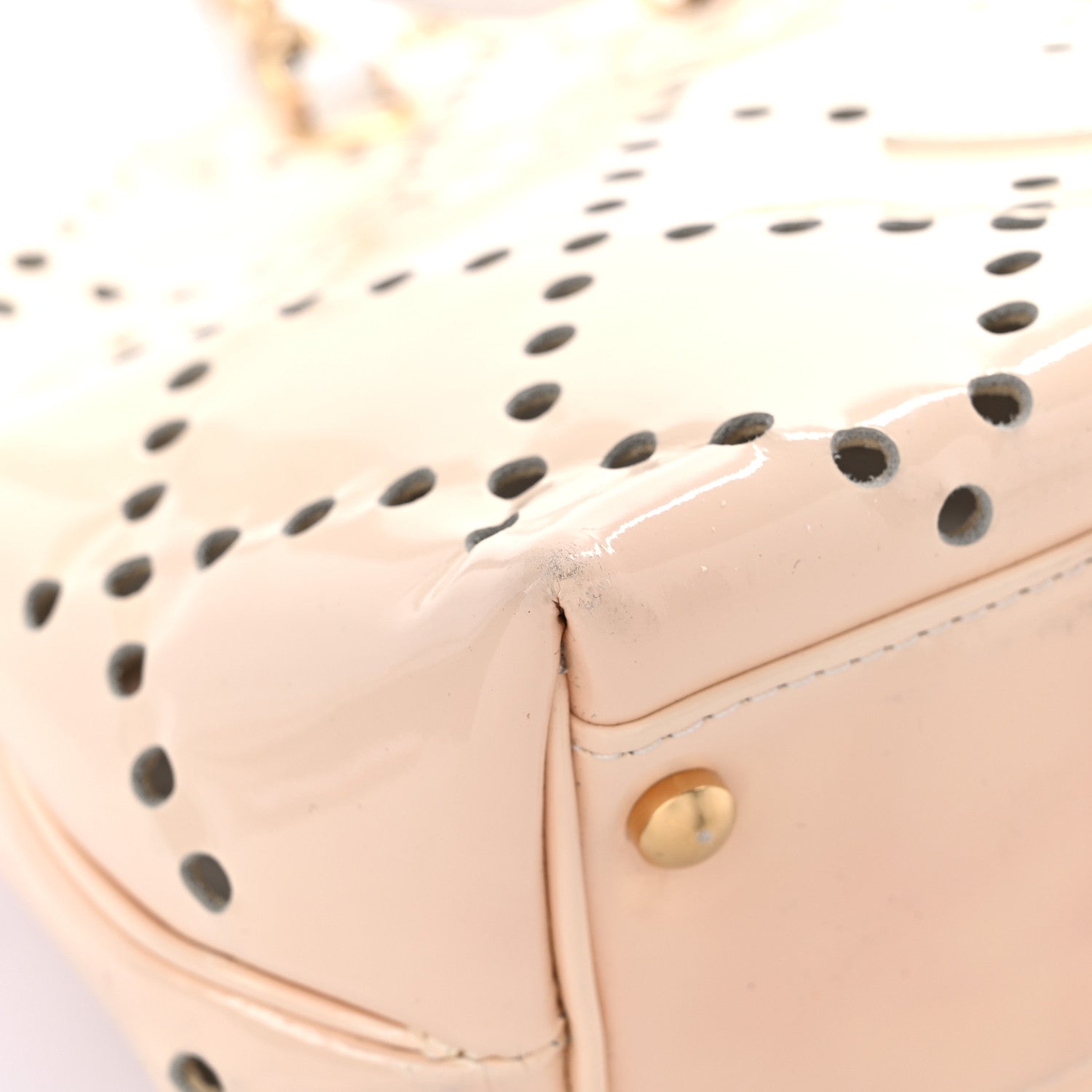 Chanel Patent Perforated CC Tote White 8 of 20