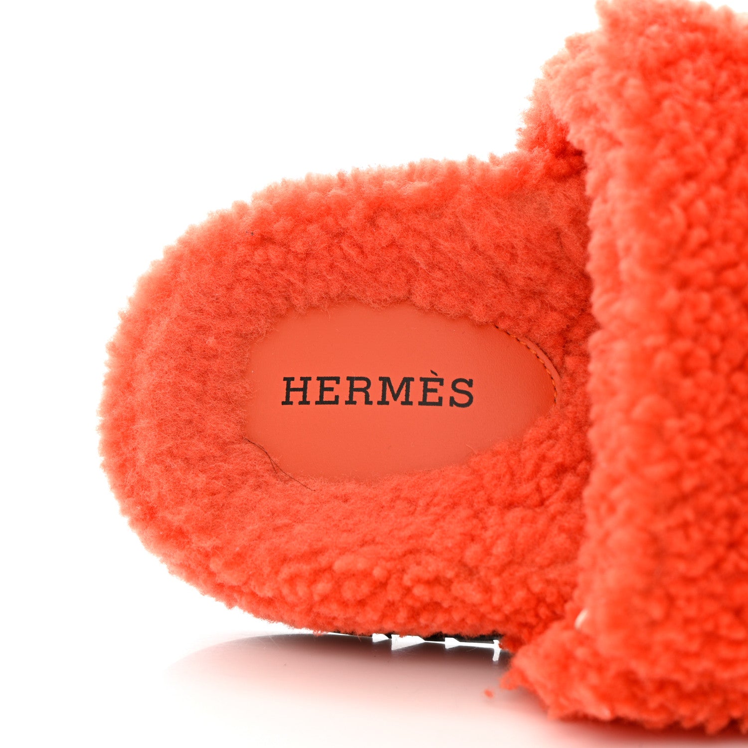 Hermes Woolskin Womens Chypre Sandals 37 Orange 6 of 7