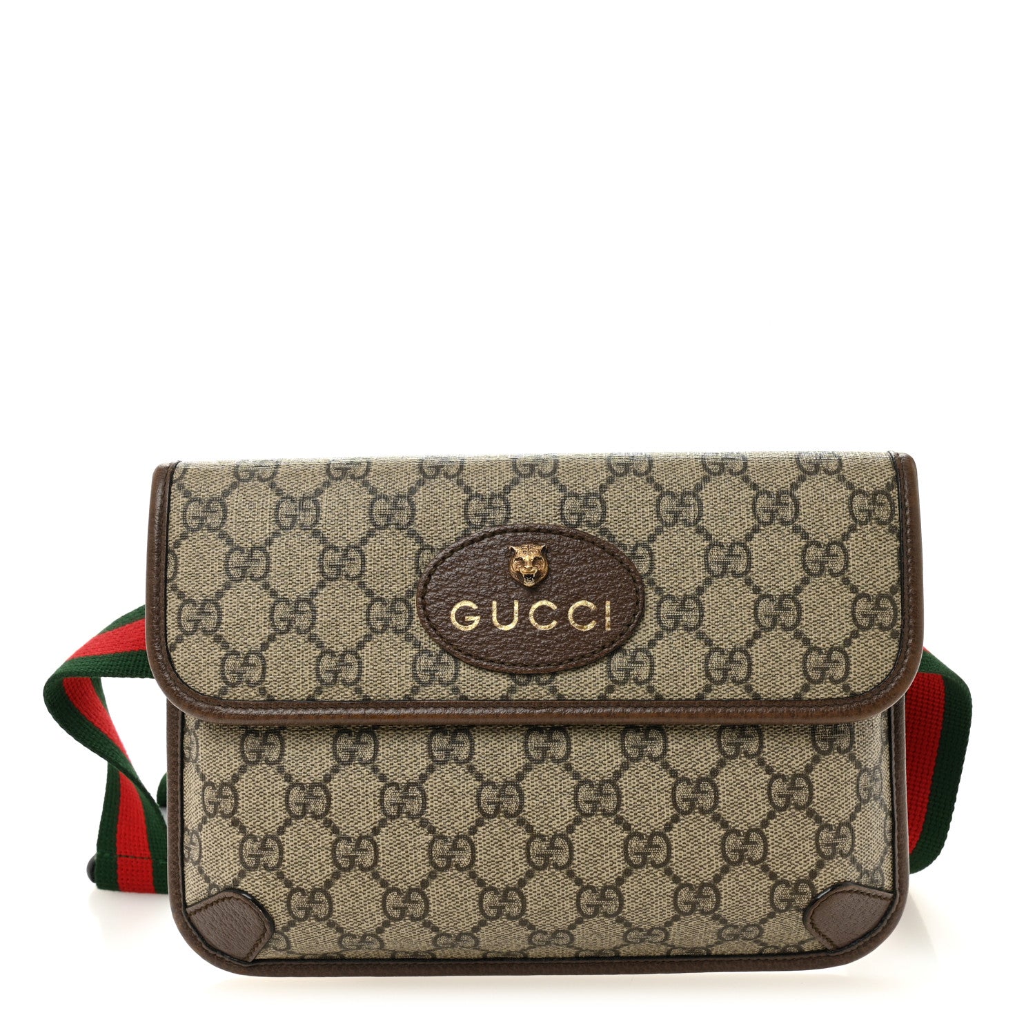 Gucci GG Supreme Monogram Neo Vintage Web Belt Bag Brown 1 of 11