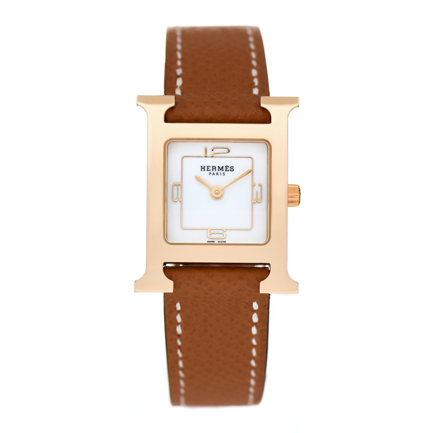 Stainless Steel Epsom 21mm Heure H Hour Quartz Watch Gold