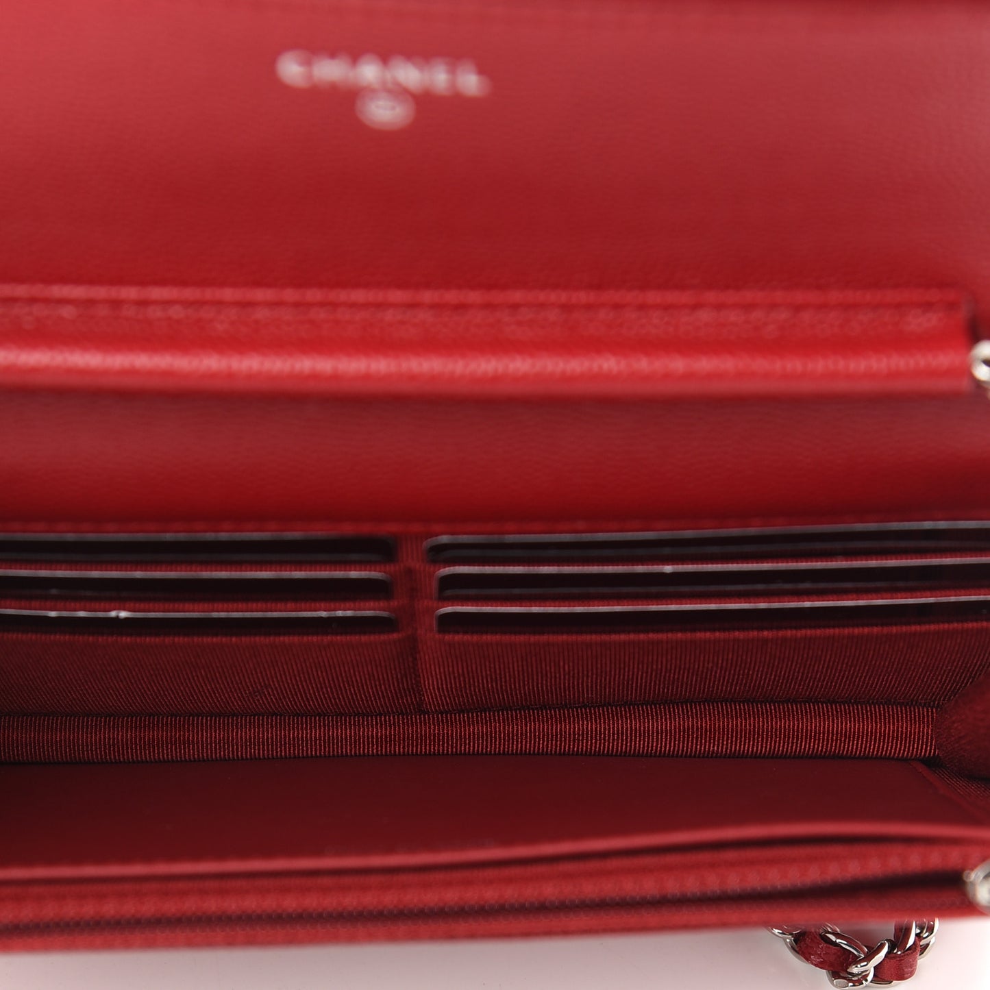 Caviar Quilted Wallet On Chain WOC Red