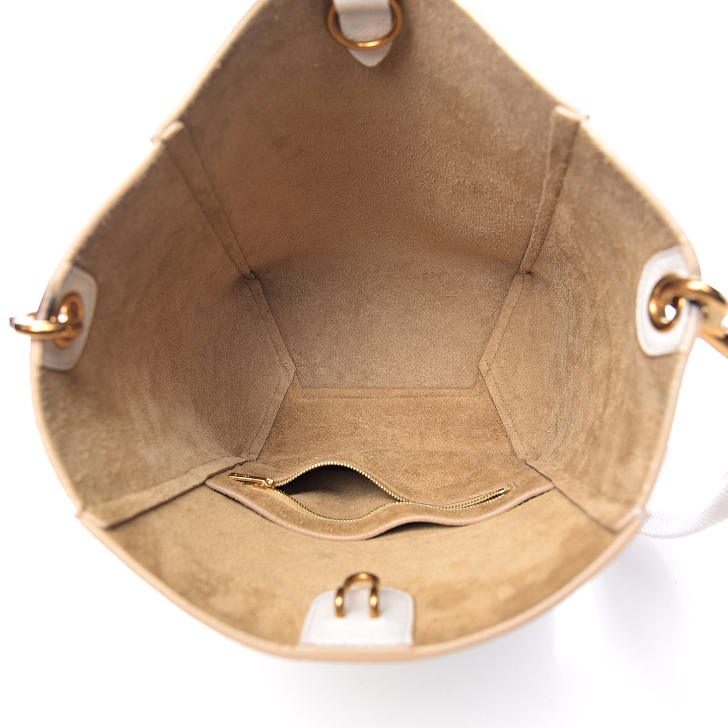 Soft Grained Calfskin Small Sangle Bucket Bag White