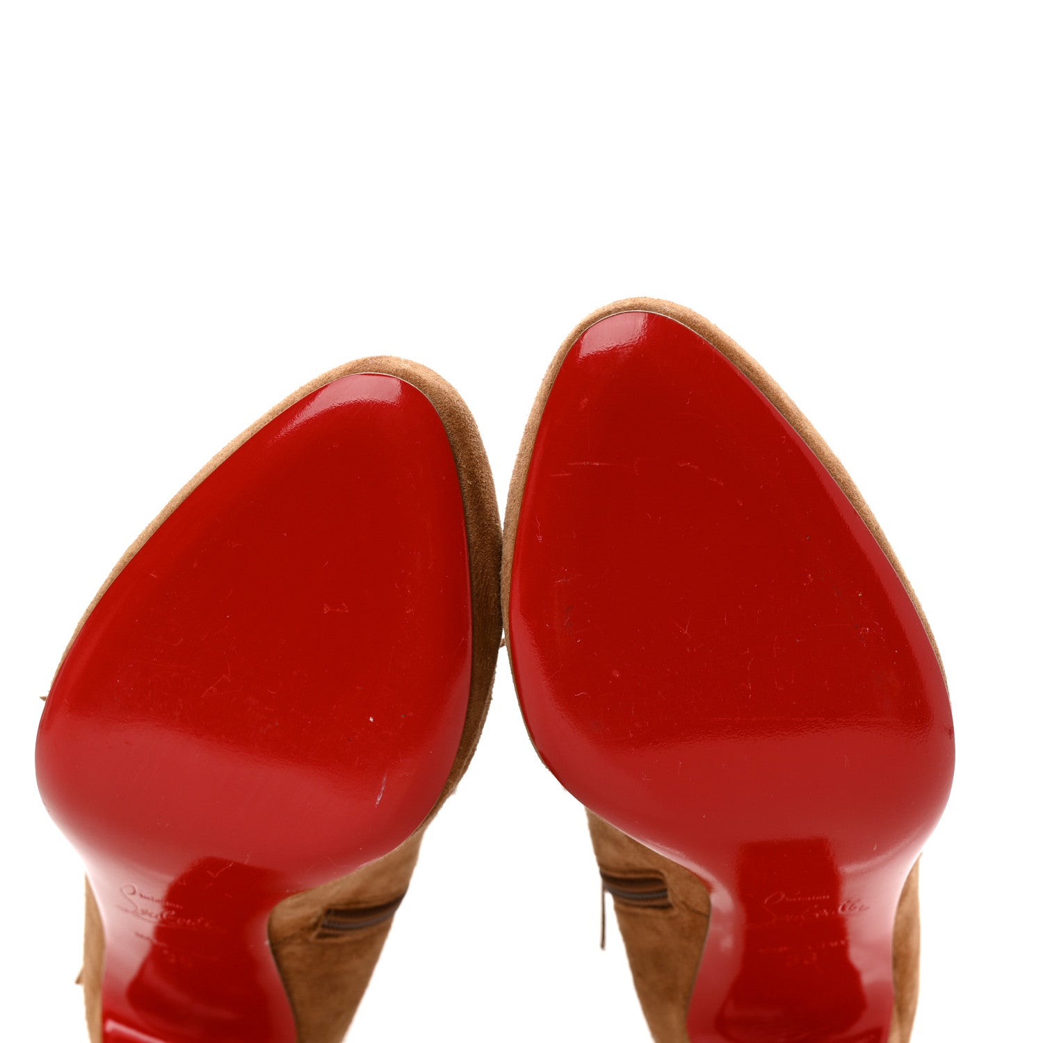 Christian Louboutin Suede Fringe Christina 85 Booties 36 Noisette 8 of 9