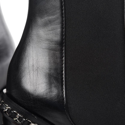 Chanel Calfskin Chain Around Elastic Boots 39 Black 11 of 11