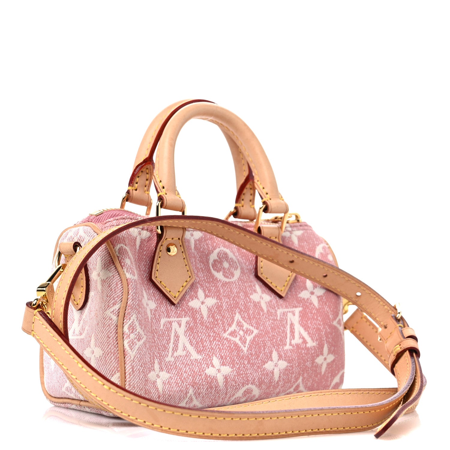 Louis Vuitton Monogram Jacquard Denim Nano Speedy Bandouliere Pink 3 of 11