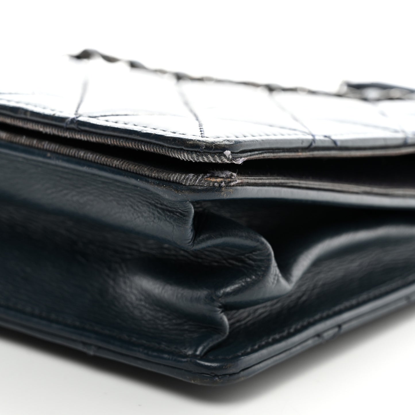 Calfskin Quilted Ballerine Flap Black Blue