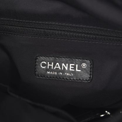 Chanel Coated Canvas Quilted Small Paris Biarritz Tote Black 5 of 9