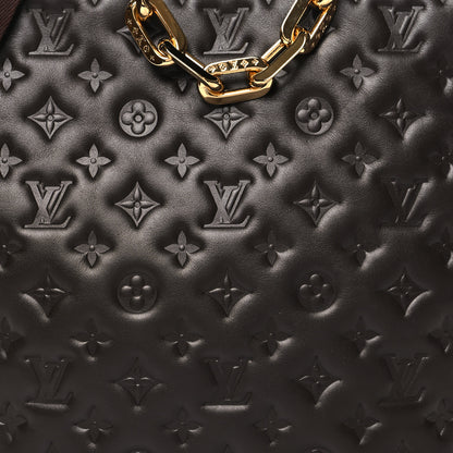Louis Vuitton Calfskin Embossed Monogram Coussin Hobo MM Chocolate 8 of 10