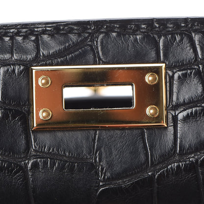 Hermes Matte Alligator Mini Kelly Sellier 20 Black 23 of 33