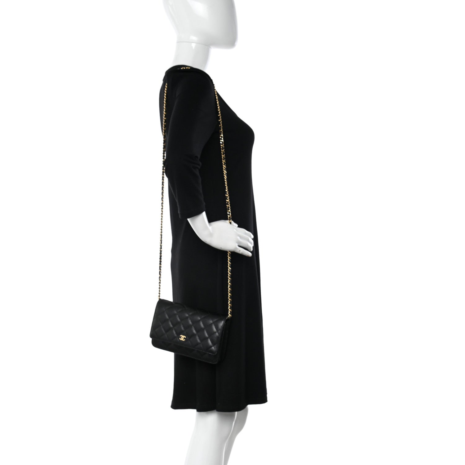 Chanel Caviar Quilted Wallet on Chain WOC Black 2 of 11