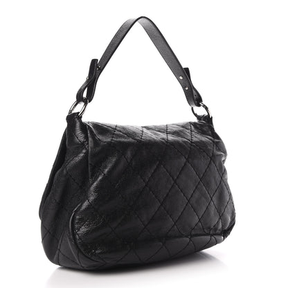 Chanel Glazed Calfskin XL On The Road Flap Black 3 of 12