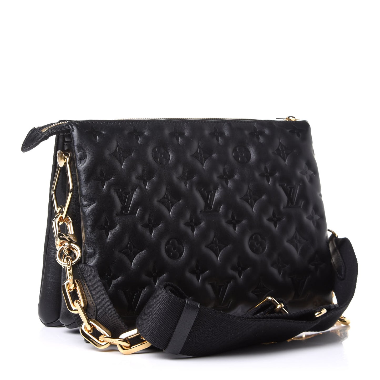 Lambskin Embossed Monogram Coussin PM Black