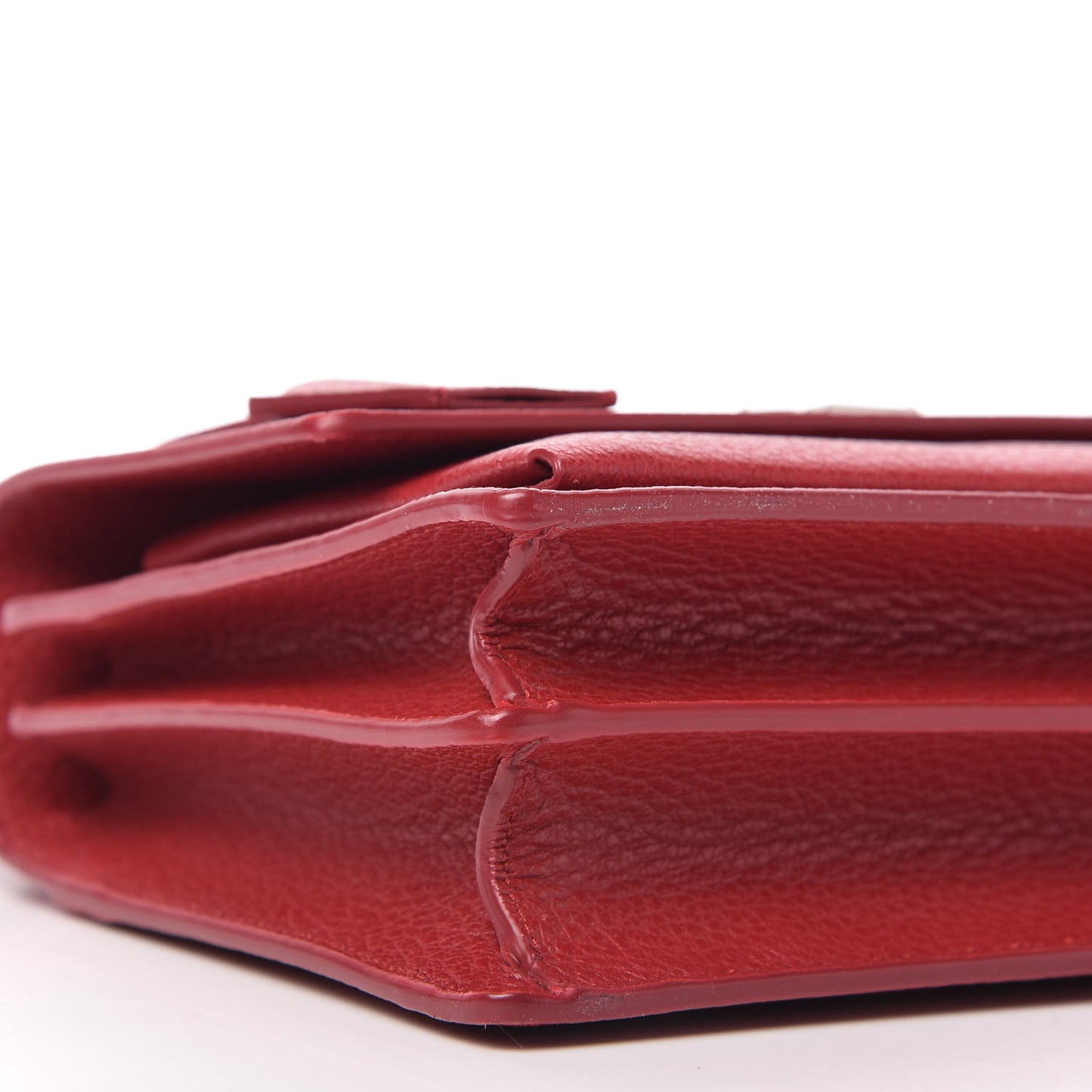 Grained Calfskin Medium Monogram Sunset Satchel Red