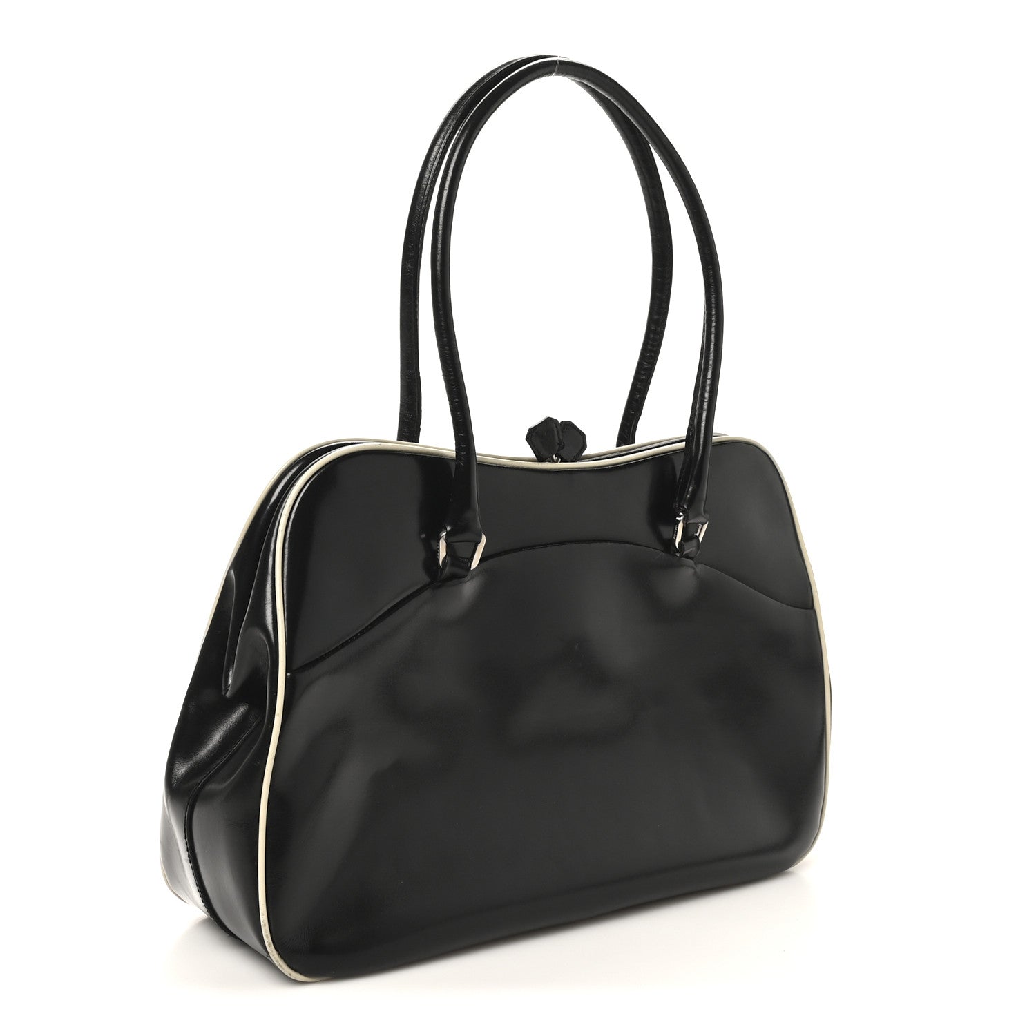Prada Spazzolato Doctor Bag Black White 3 of 12