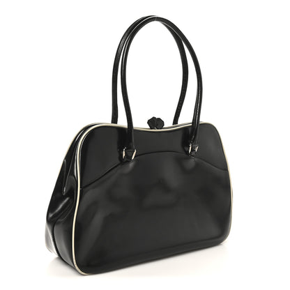 Prada Spazzolato Doctor Bag Black White 3 of 12