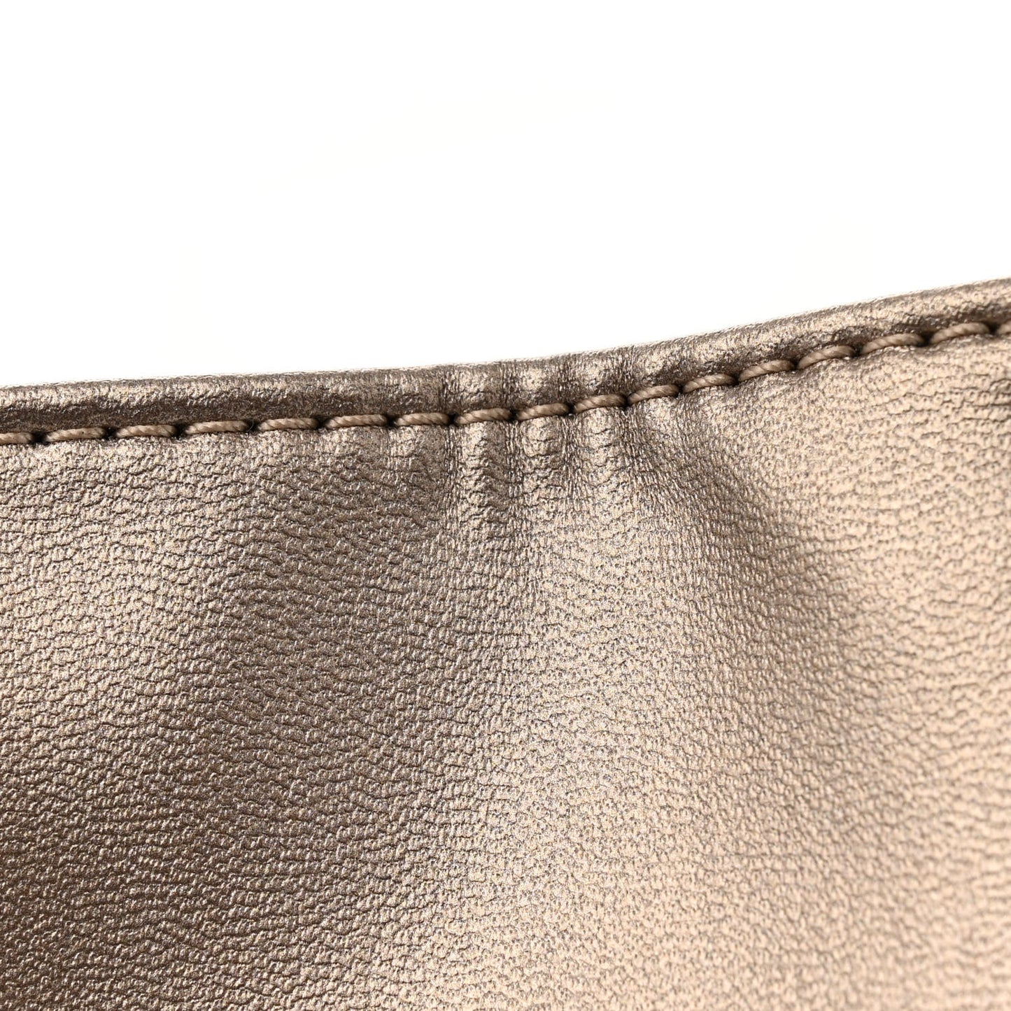Metallic Vegan Leather Small Shopping Bag Bronze