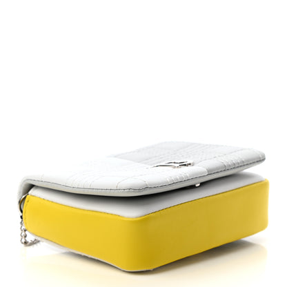 Burberry Lambskin Quilted Mini Lola Bag White Grey Yellow 4 of 8