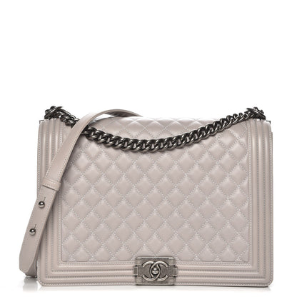 Chanel Lambskin Quilted Large Boy Flap Grey 1 of 8