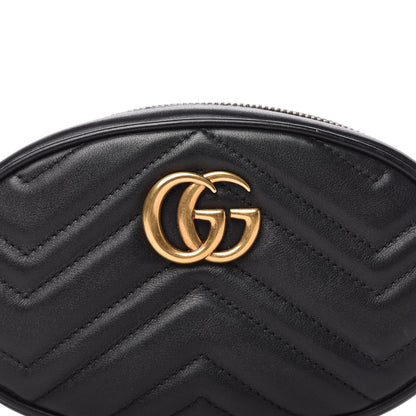 Gucci Calfskin Matelasse GG Marmont Belt Bag 85 34 Black 10 of 10