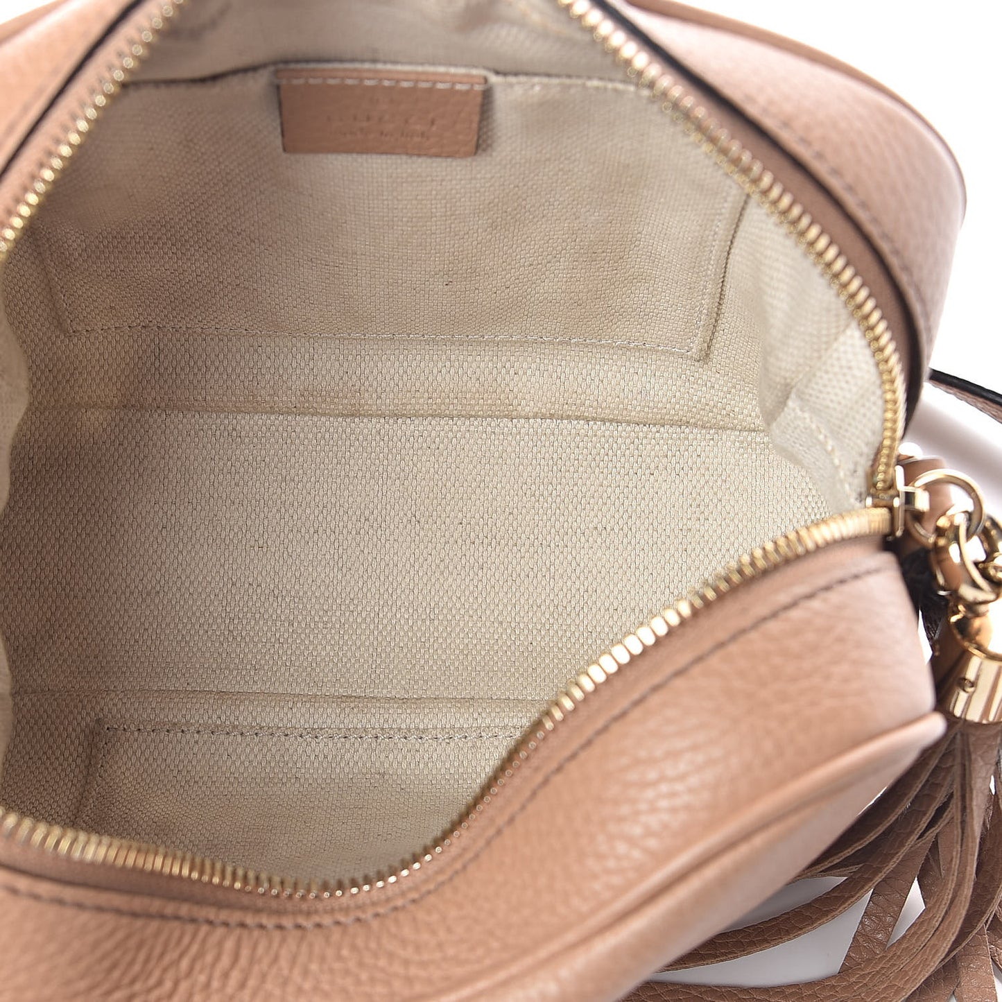 Pebbled Calfskin Small Soho Disco Bag Rose Beige