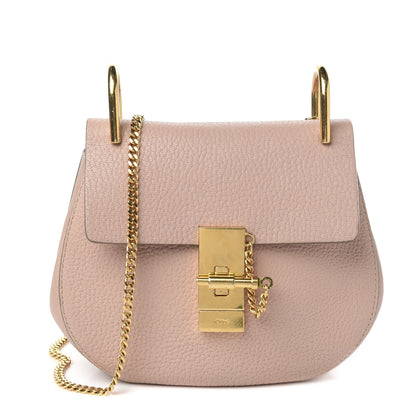 Chloe Grained Lambskin Mini Drew Shoulder Bag Cement Pink 1 of 8