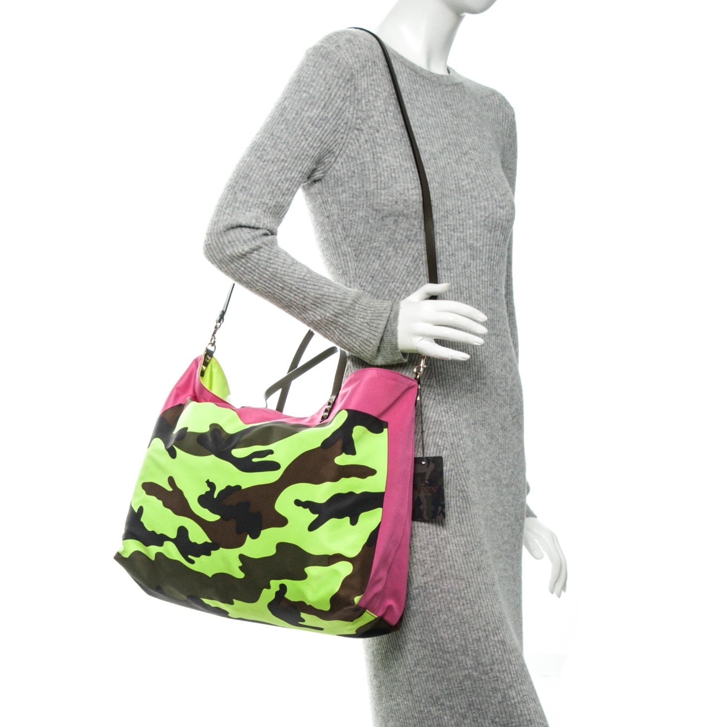 Valentino Garavani Nylon Camo Rockstud Foulard Tote Multicolor 2 of 7