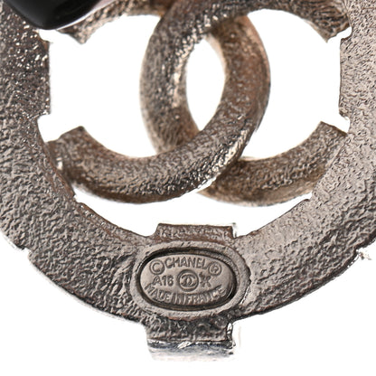 Chanel Crystal CC Drop Earrings Silver 4 of 4