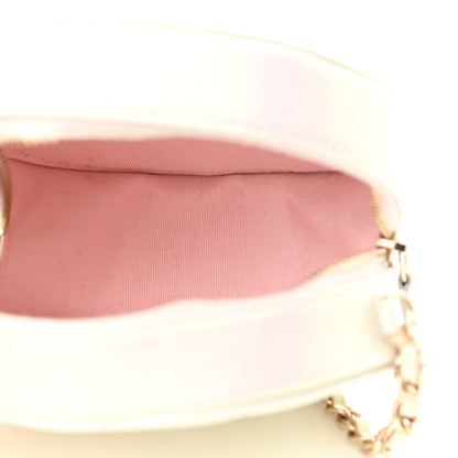 Chanel Iridescent Lambskin Quilted Round Clutch With Chain Ivory 5 of 10