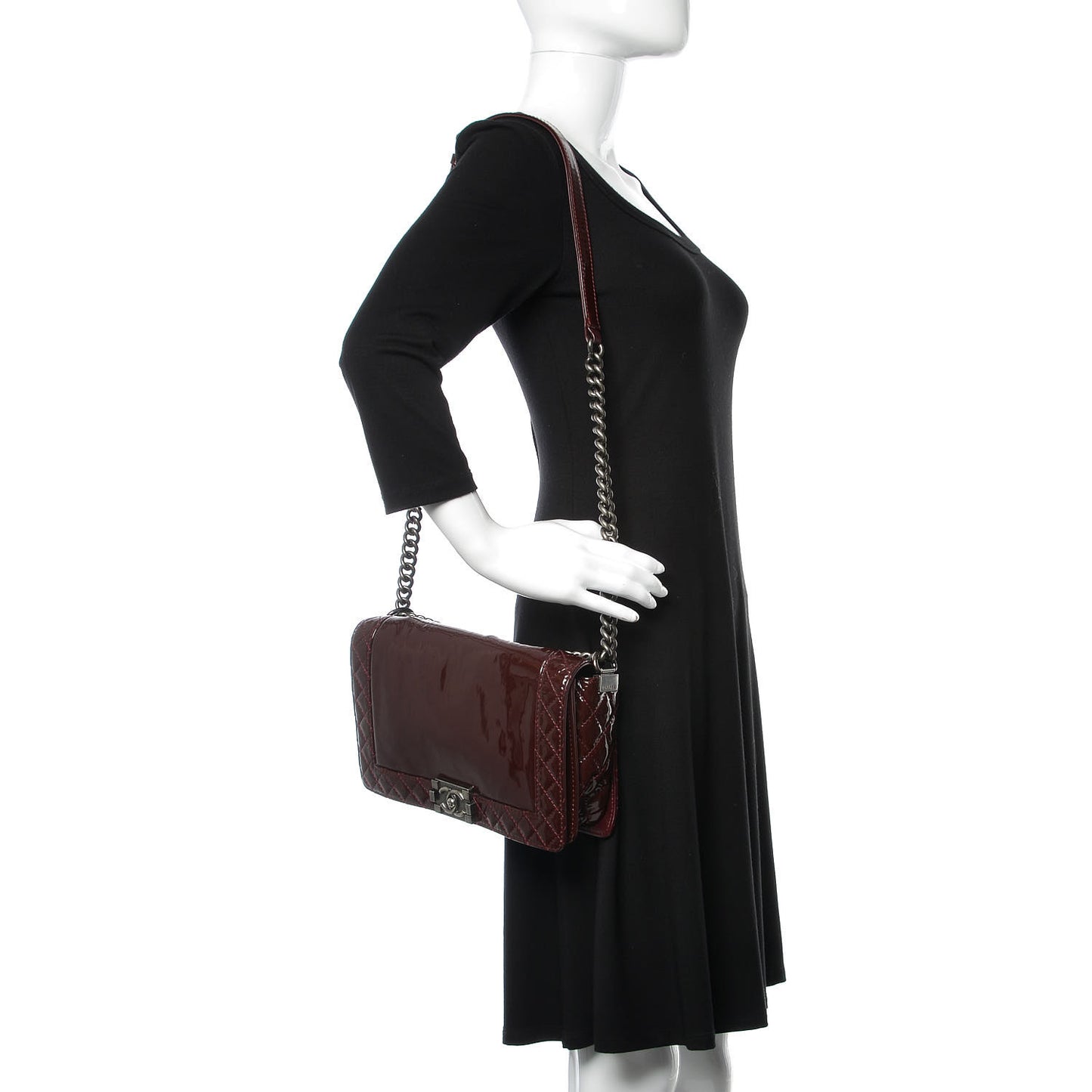 Patent New Medium Boy Reverso Flap Burgundy