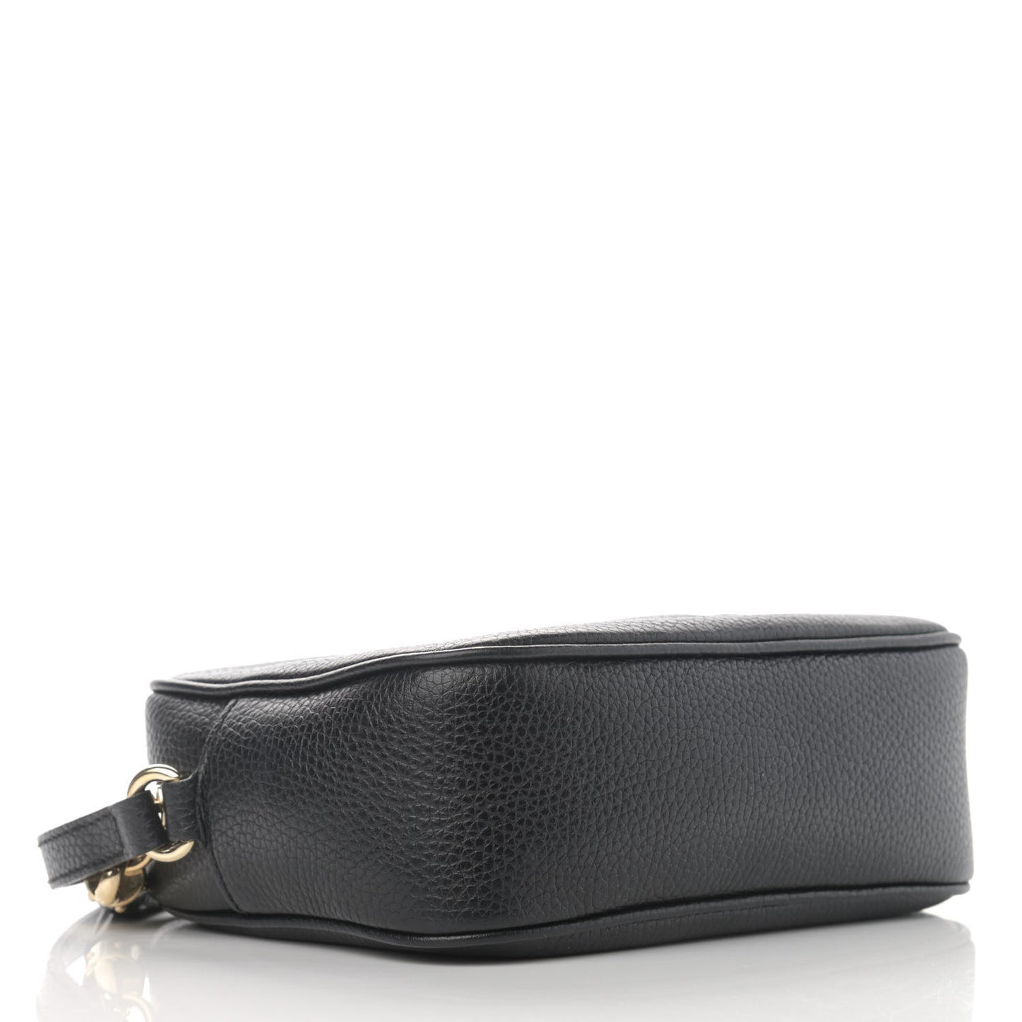 Pebbled Calfskin Small Soho Disco Bag Black