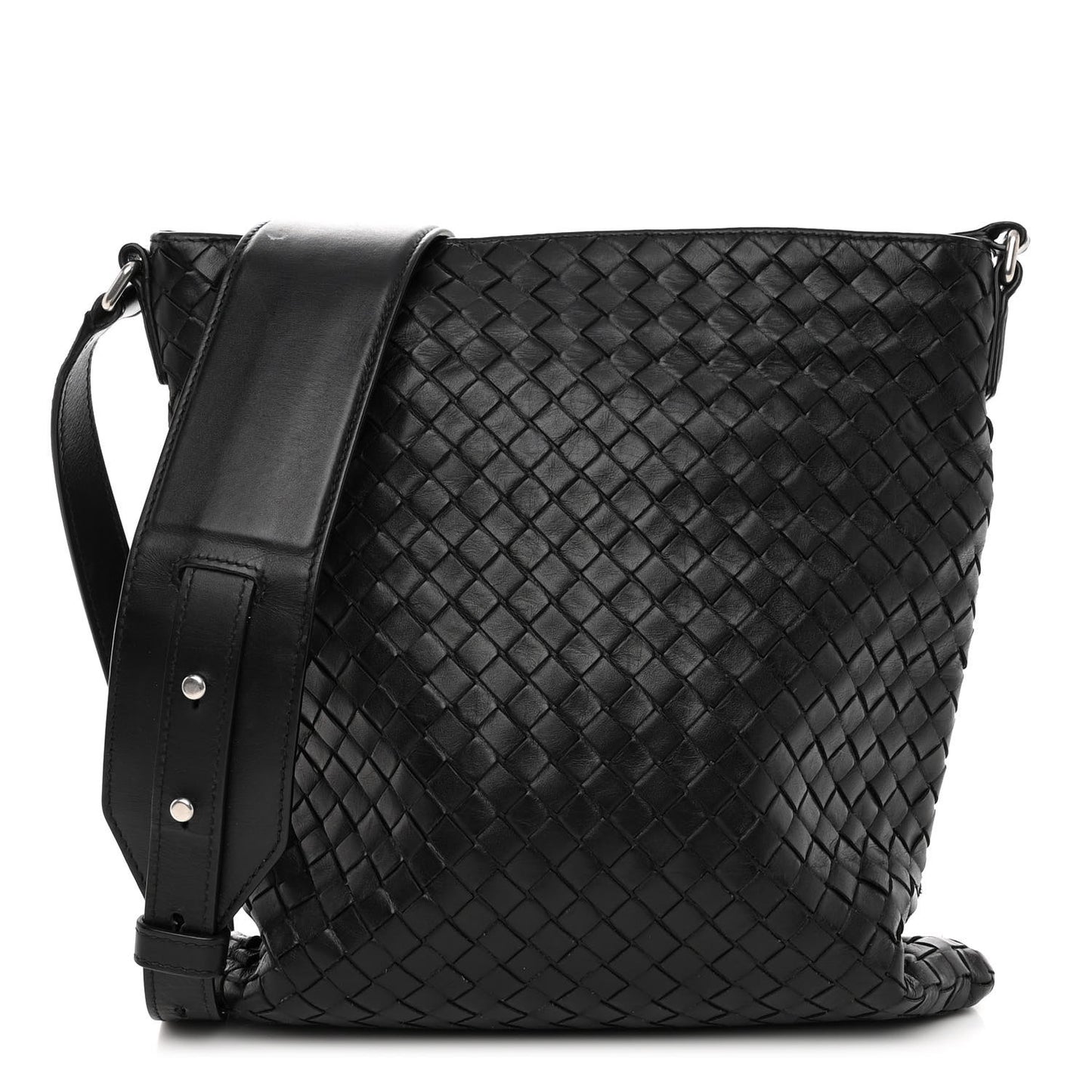 Nappa Intrecciato VN Crossbody Messenger Bag Black