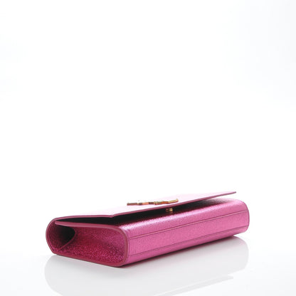 Saint Laurent Metallic Calfskin Classic Monogram Clutch Fuchsia 4 of 6