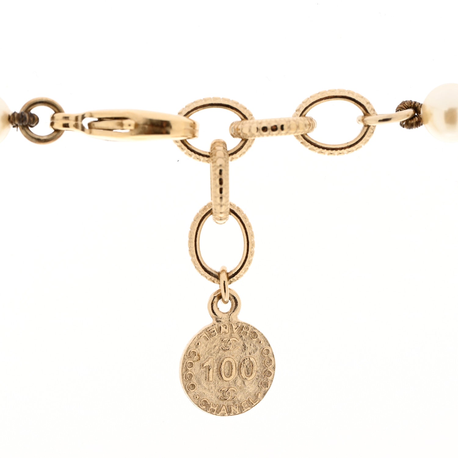 Chanel Pearl CC 100th Anniversary Necklace Light Gold 7 of 8