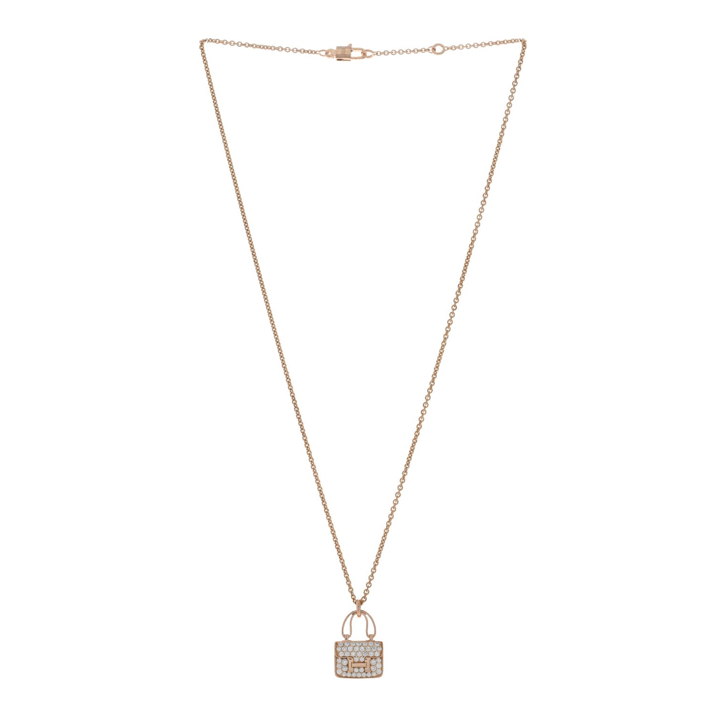18K Rose Gold Diamond Constance Amulettes Pendant Necklace