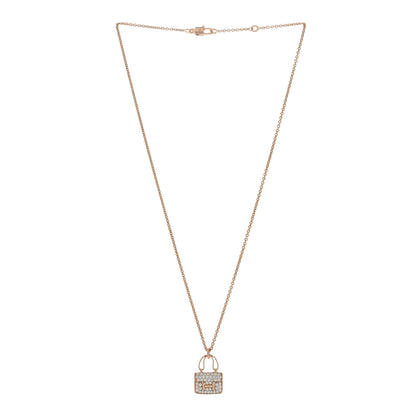 Hermes 18K Rose Gold Diamond Constance Amulettes Pendant Necklace 2 of 6