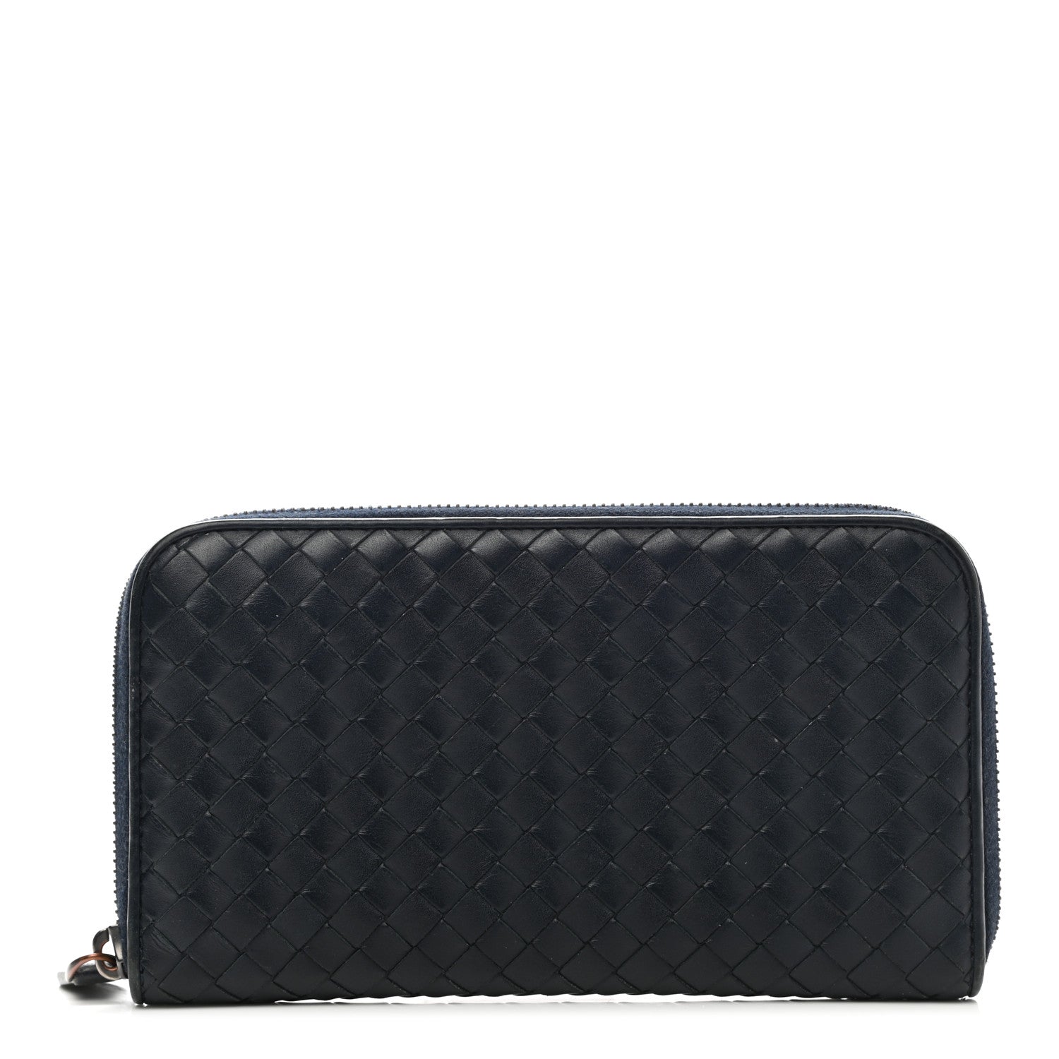 Bottega Veneta Nappa Intrecciato Zip Around Wallet Denim 1 of 7