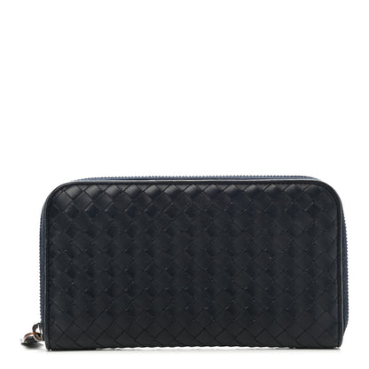 Bottega Veneta Nappa Intrecciato Zip Around Wallet Denim 1 of 7