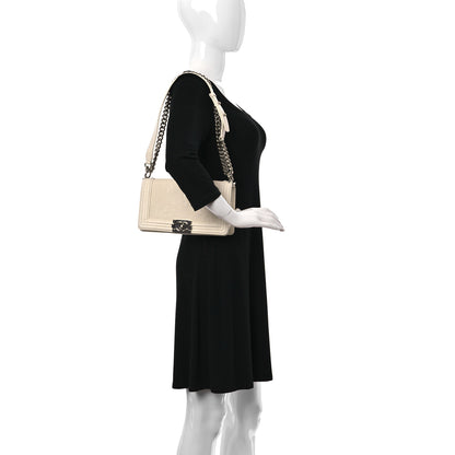 Chanel Galuchat Stingray Medium Boy Flap Ivory 2 of 10