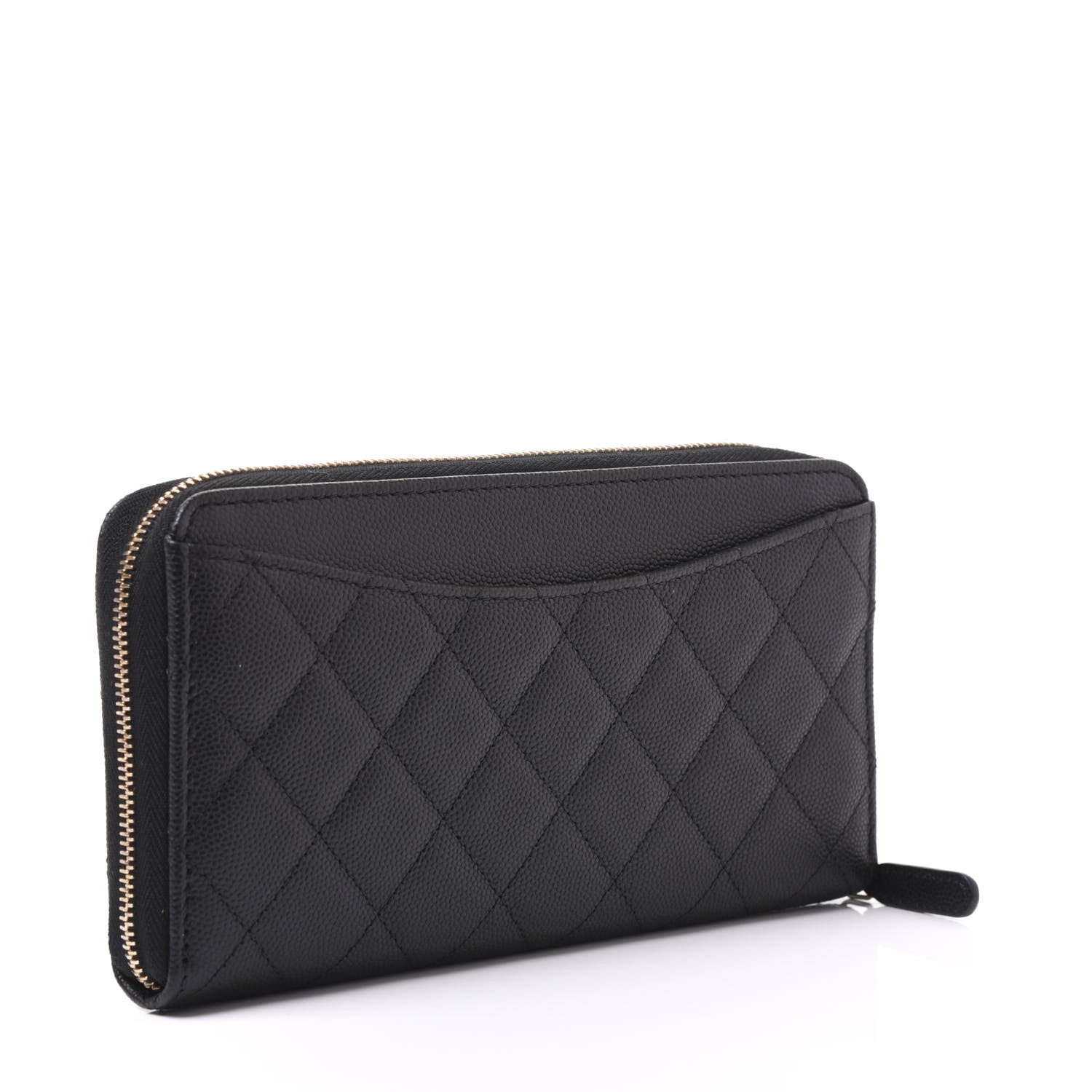 Chanel Caviar Quilted Large Gusset Zip Around Wallet Black 2 of 9