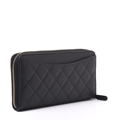 Chanel Caviar Quilted Large Gusset Zip Around Wallet Black 2 of 9