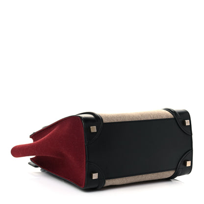 Celine Felt Smooth Calfskin Micro Tri-Color Luggage Brown Black 4 of 15