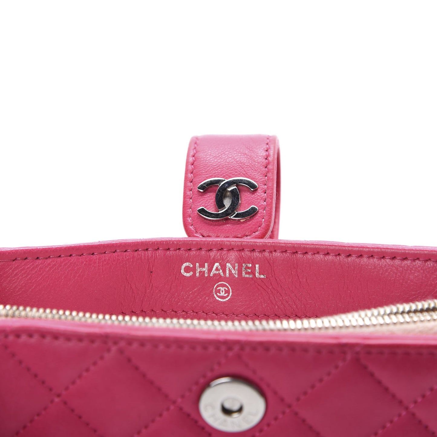 Lambskin Quilted Mini Phone Holder Clutch Pink