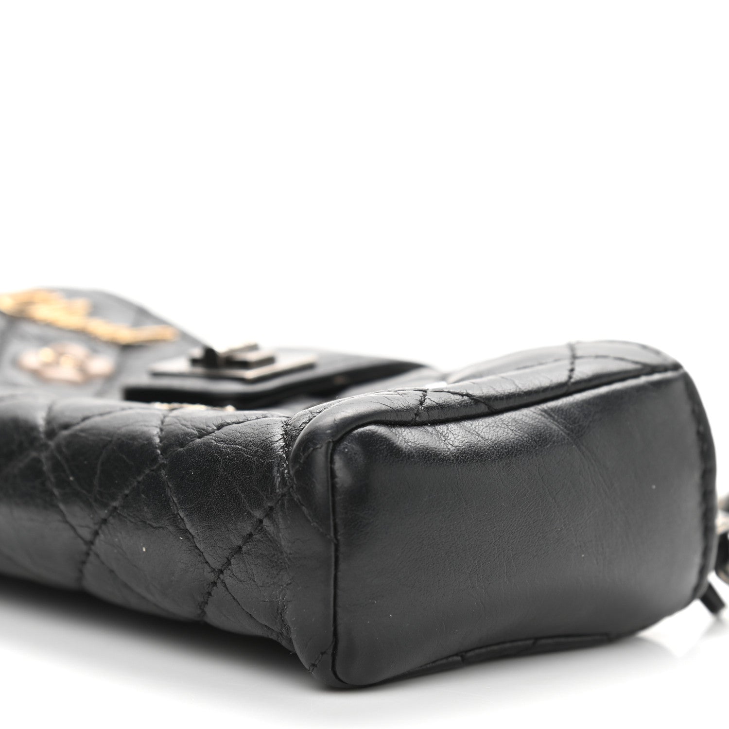 Chanel Aged Calfskin Lucky Charms 2.55 Reissue Mini Clutch With Chain Black 12 of 14