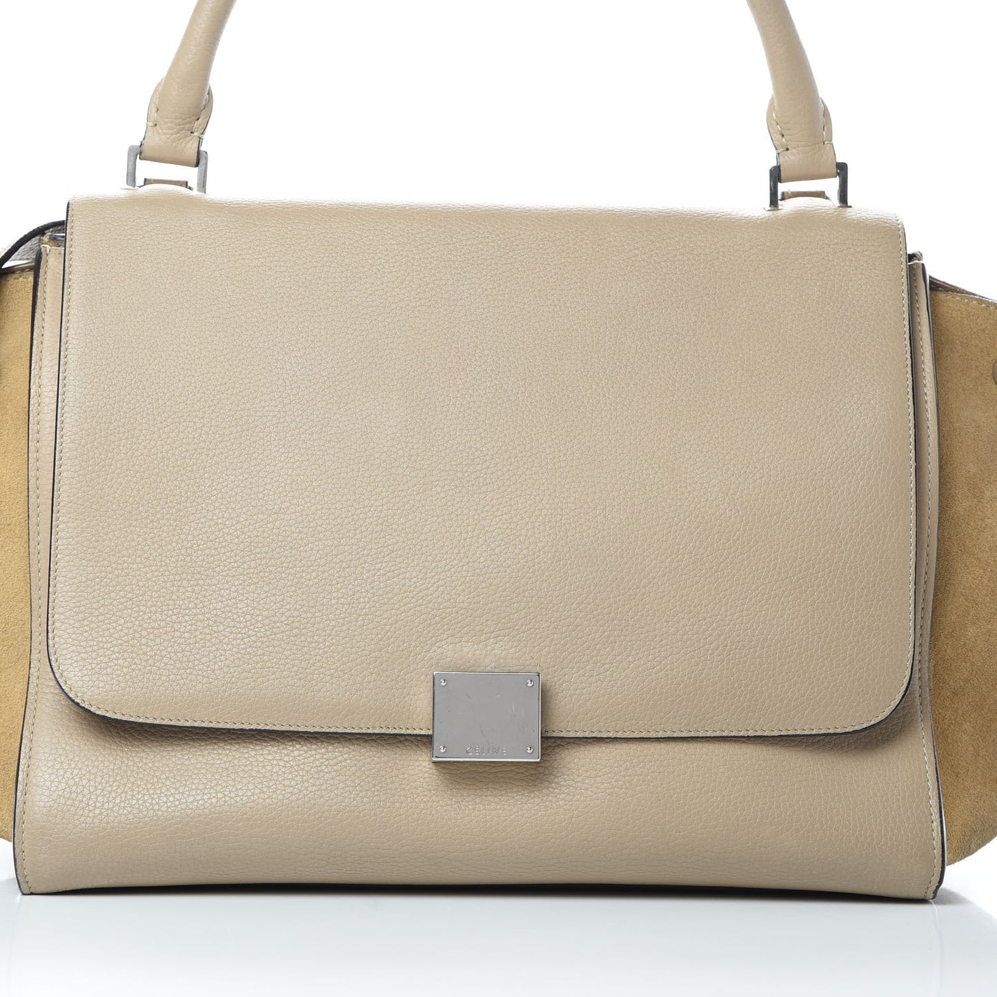 Drummed Calfskin Suede Medium Trapeze Dune
